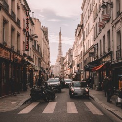 Paris Streets with Eiffel tower
